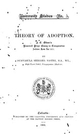 Theory of Adoption (An Old and Rare Book - Pin Holed)