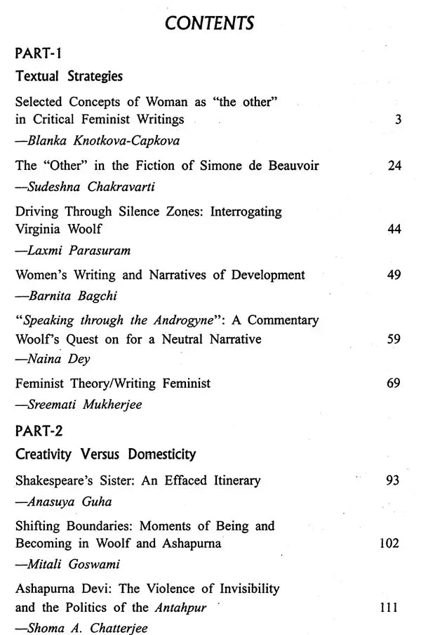 Breaking the Silence: Reading Virginia Woolf, Simone de Beauvoir and Ashapurna Devi