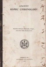Ancient Romic Chronology (An Old and Rare Book, Pin Holed)