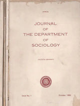 Journal of The Department of Sociology - Set of 4 Volumes (An Old and Rare Book)