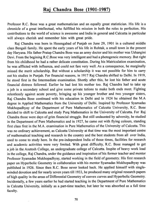 Pioneer Mathematicians of Calcutta University