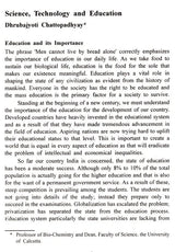Essays on Science and Society