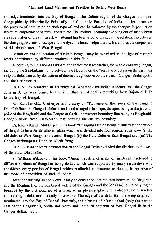 Man and Land Management Practices in Deltaic West Bengal