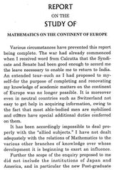 Report on the Study of Mathematics on the Continent of Europe (An Old Book)