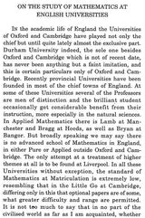 Report on the Study of Mathematics on the Continent of Europe (An Old Book)