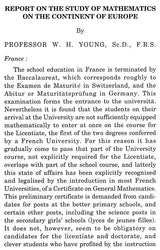 Report on the Study of Mathematics on the Continent of Europe (An Old Book)