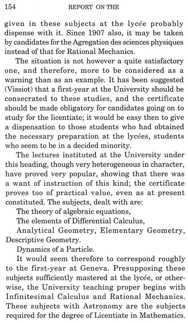 Report on the Study of Mathematics on the Continent of Europe (An Old Book)