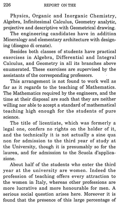 Report on the Study of Mathematics on the Continent of Europe (An Old Book)