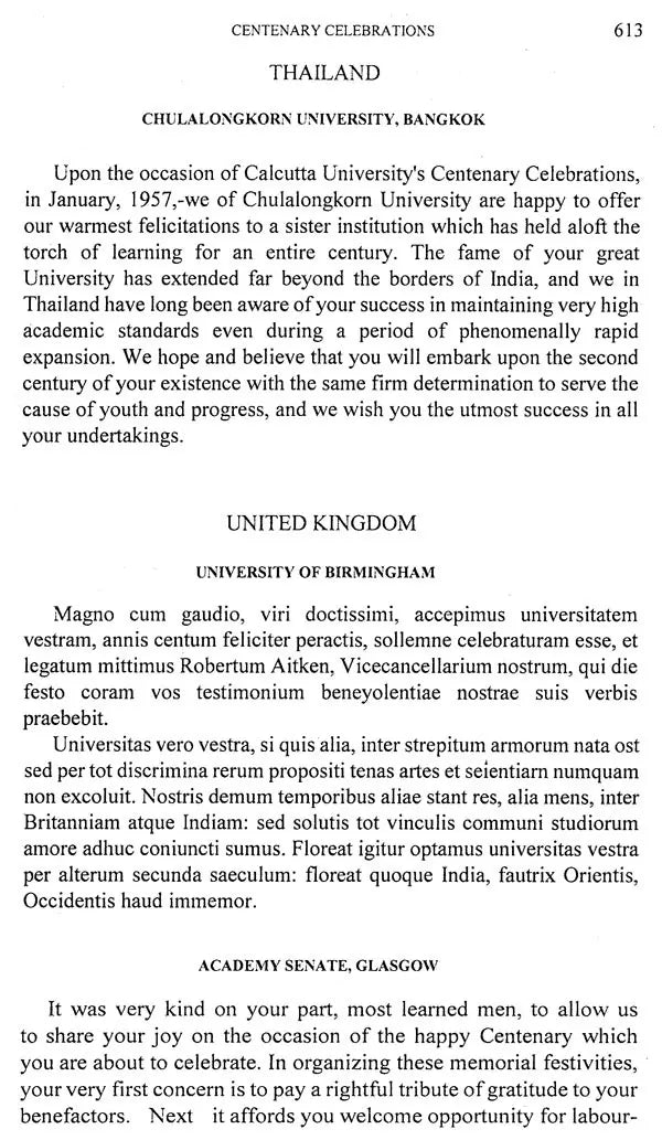 Hundred Years of the University of Calcutta (Supplement 1857-1956)