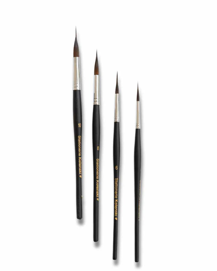 Stationerie Extended Needle Point Liner Brush Set of 4 - Retail Maharaj