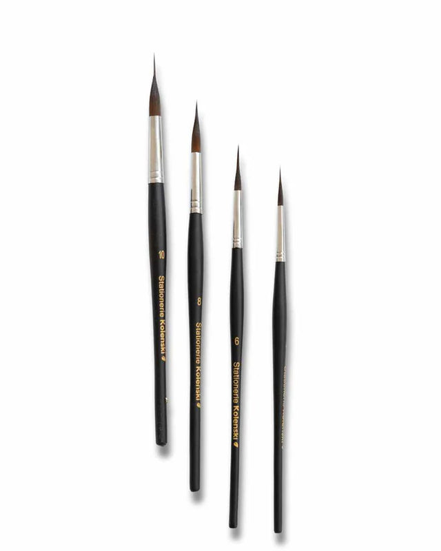 Stationerie Extended Needle Point Liner Brush Set of 4 - Retail Maharaj