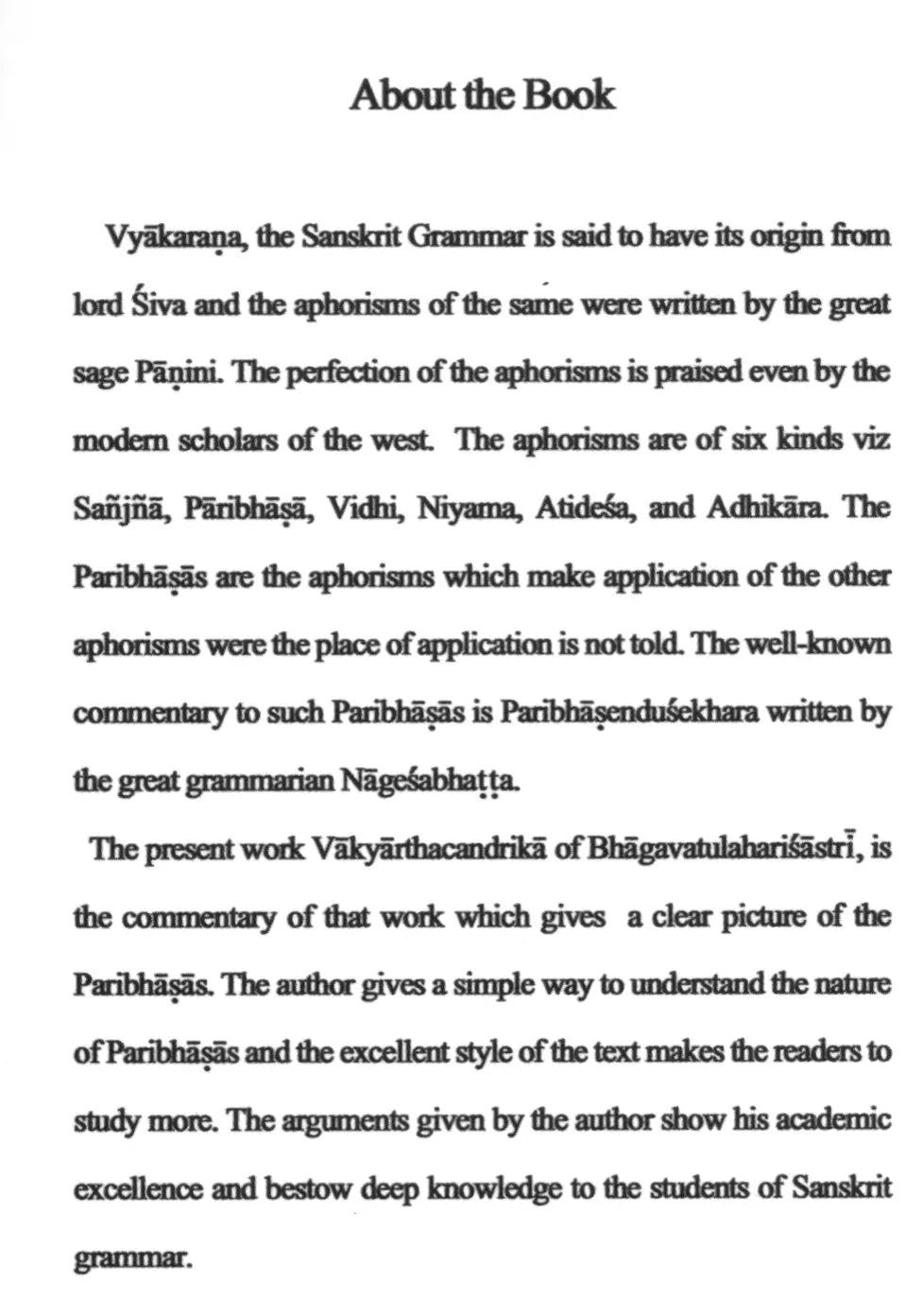 A Study of Vakyartha Chandrika of the Paribhashendu Shekhar - Retail Maharaj