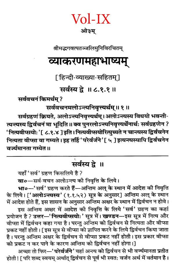 Mahabhashya With Explanation In Hindi (Set of 10 Books) - Retail Maharaj
