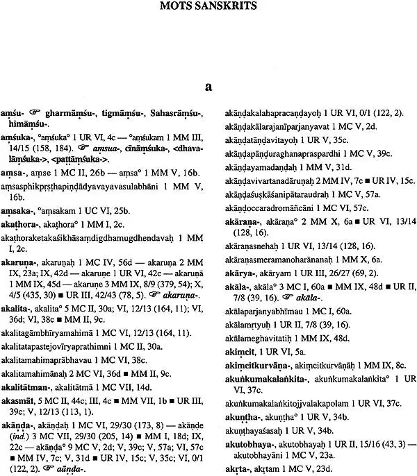 Index Des Mots De L'Œuvre de Bhavabhuti - Retail Maharaj