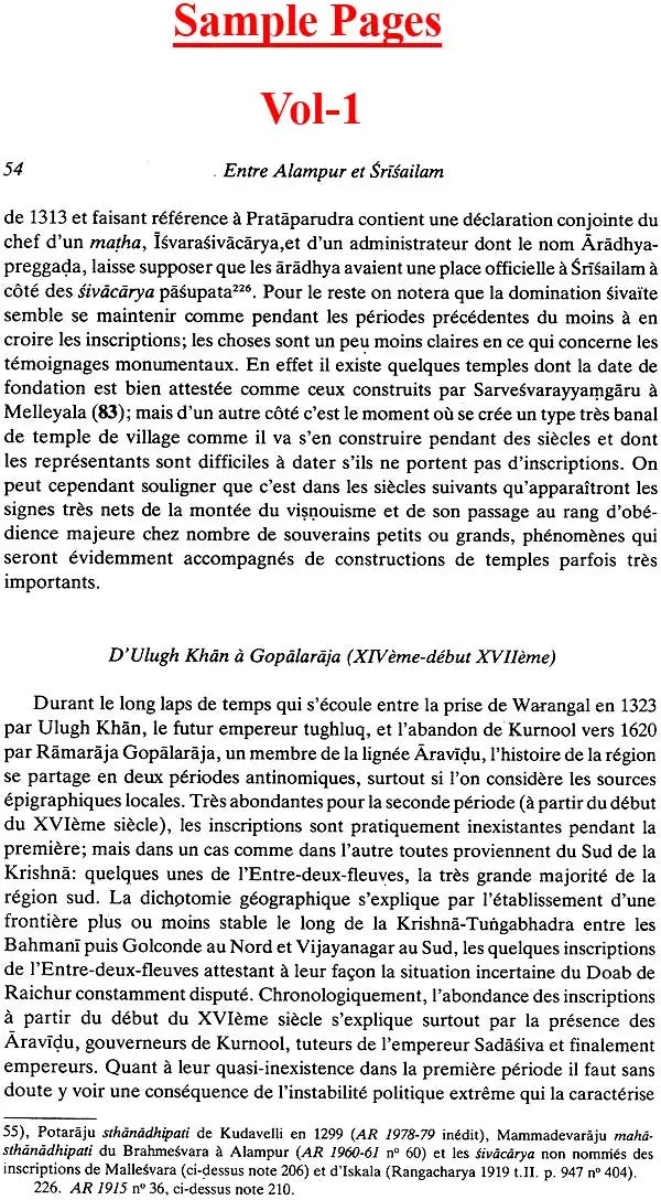 Entre Alampur et Srisailam – Recherches Archéologiques en Andhra Pradesh (Set of 2 Volumes) - Retail Maharaj