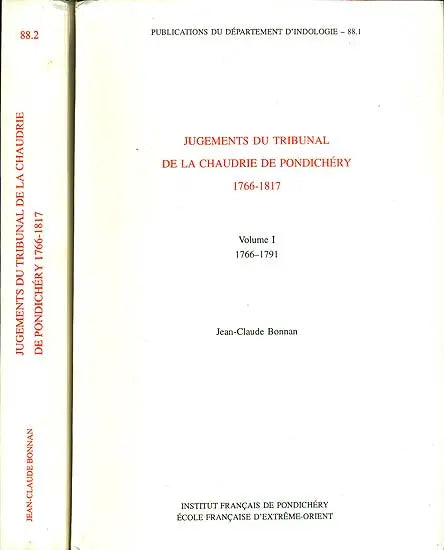 Jugements du Tribunal de la Chaudrie de Pondichéry 1766–1817 (Set of 2 Volumes) - Retail Maharaj