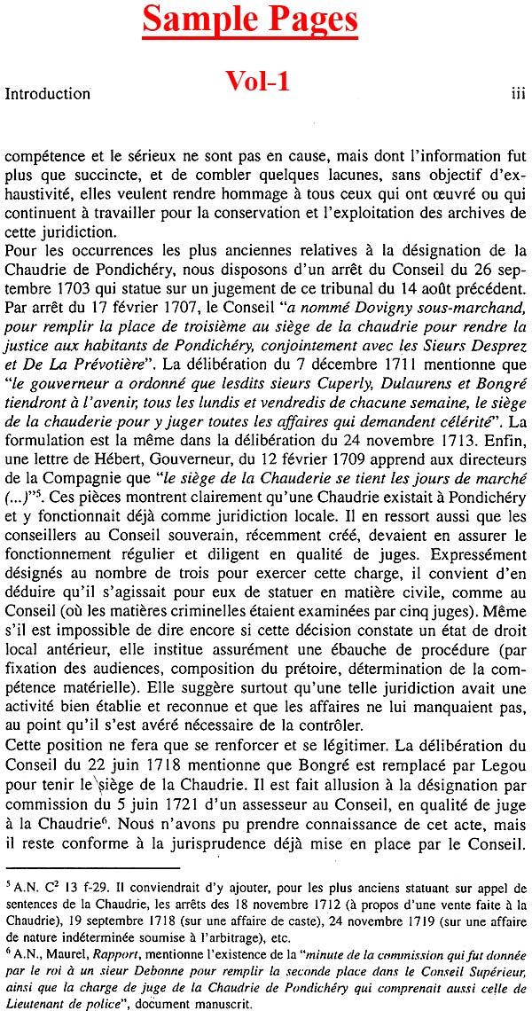 Jugements du Tribunal de la Chaudrie de Pondichéry 1766–1817 (Set of 2 Volumes) - Retail Maharaj