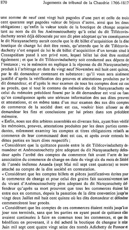 Jugements du Tribunal de la Chaudrie de Pondichéry 1766–1817 (Set of 2 Volumes) - Retail Maharaj
