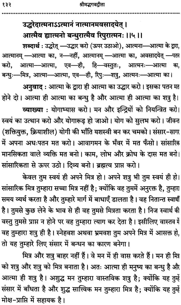 Srimad Bhagavad Gita With Word-to-Word Meaning Hindi Translation - Retail Maharaj