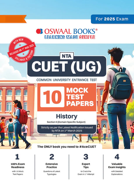 NTA CUET (UG) 10 Mock Test Papers | Section II History (For 2025 Exam) | With New Syllabus & Pattern Released on 1st March 2025 - Retail Maharaj