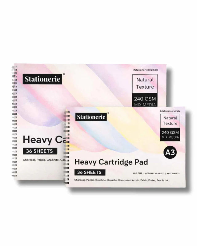 Stationerie Artists’ Heavy Cartridge Combo Pad A4 + A3 240 GSM – 36 Sheets Each - Retail Maharaj