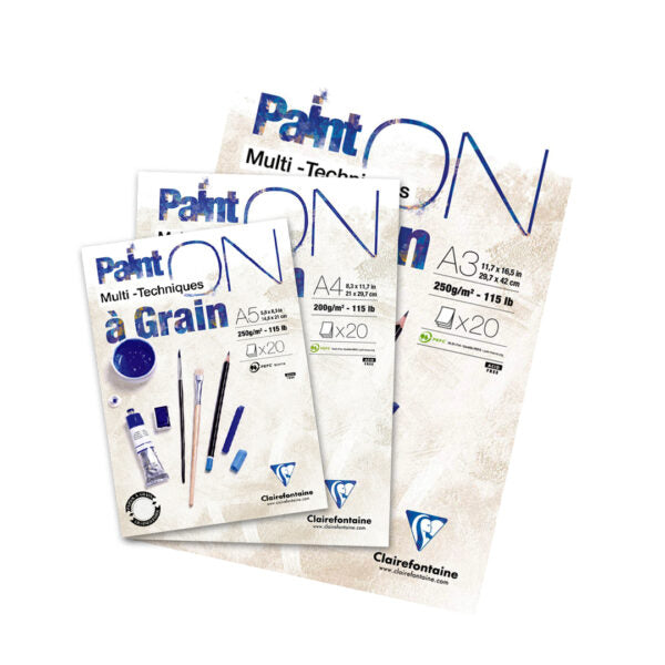 Clairefontaine Paint’On Multi-Technique Grain White Mixed Media Pad 250gsm - Retail Maharaj