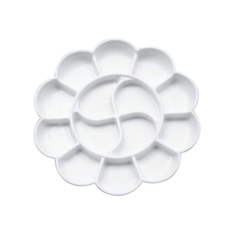 Flower Shaped 14 Paint Wells Plastic Palette - Retail Maharaj