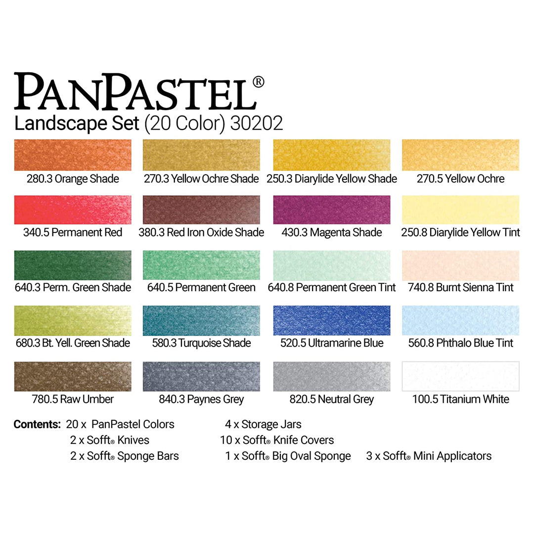 PanPastel Colours Set of 20 (Professional Artist Soft Pastels) - Retail Maharaj