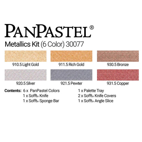 PanPastel Ultra Soft Artist Pastel Metallics Kit - Retail Maharaj
