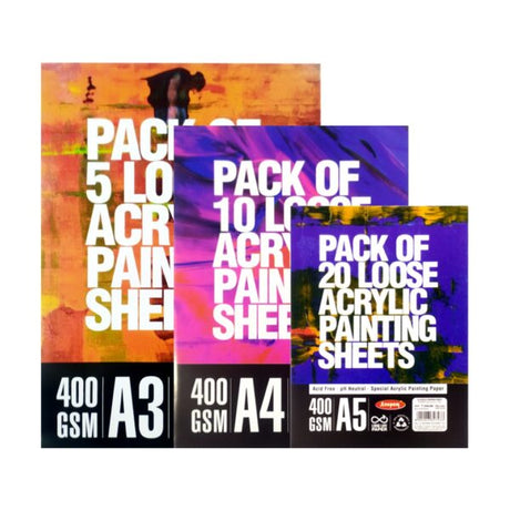 Anupam Acrylic Paper 400gsm Cut Pack of A5, A4 & A3 - Retail Maharaj