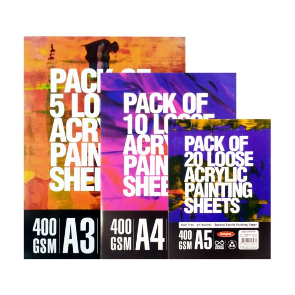 Anupam Acrylic Paper 400gsm Cut Pack of A5, A4 & A3 - Retail Maharaj