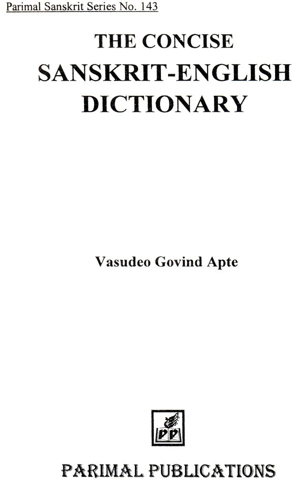 The Concise Sanskrit English Dictionary - Retail Maharaj
