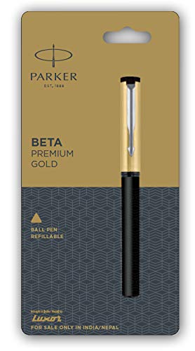 Parker Beta Premium Ball Pen| GOLD BODY COLOR | BLUE INK