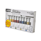 Pebeo Studio Acrylics High Viscosity Sets Thick Satin Finish Artist Acrylic Paint Tubes for Canvas Wood and Mixed Media - Retail Maharaj