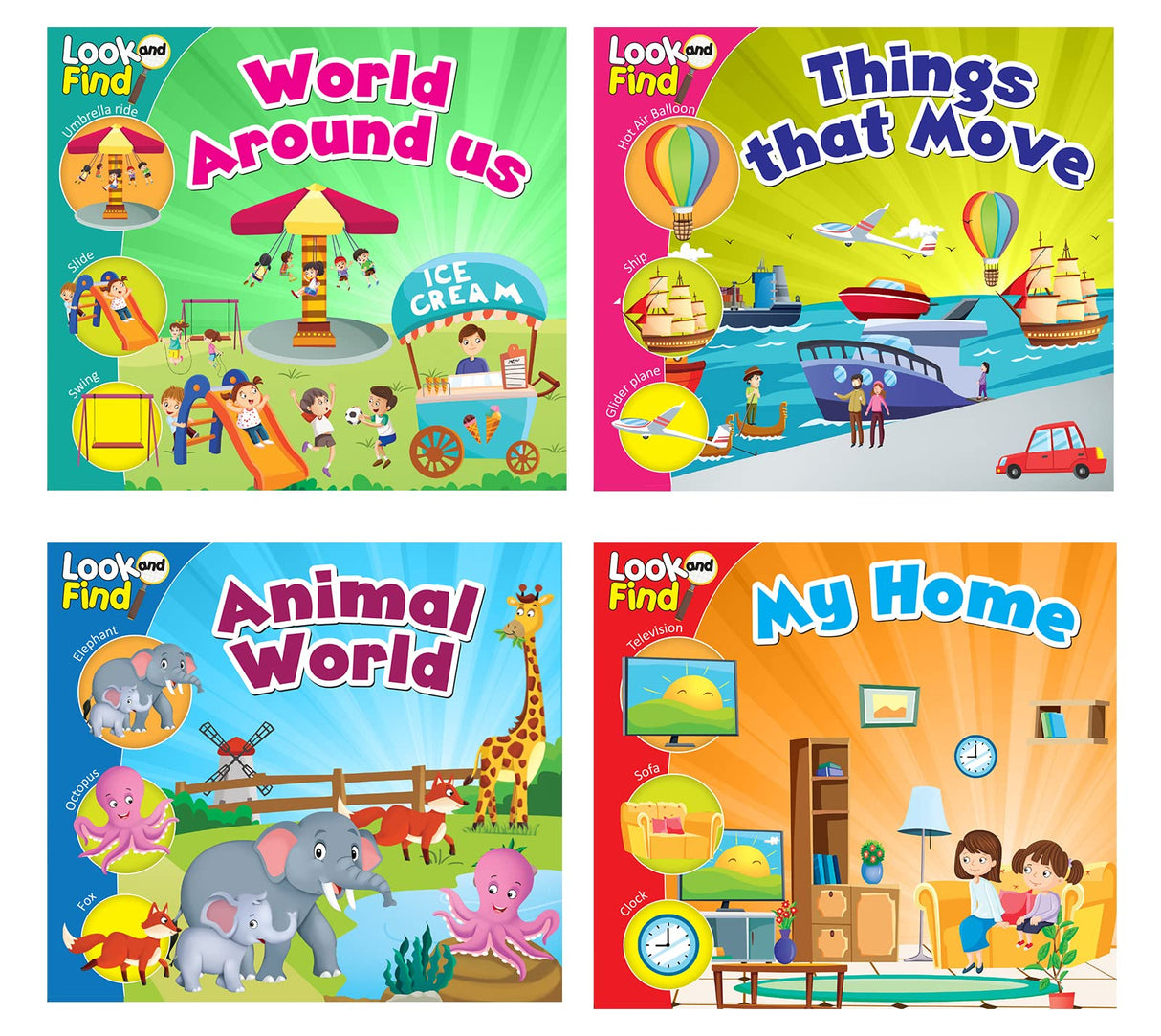 Set of 4 Look & Find Board Books - Retail Maharaj