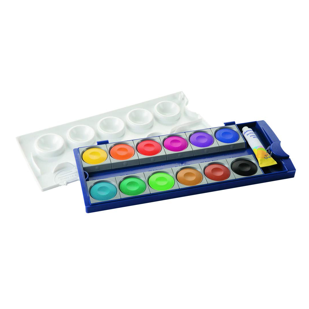 Pelikan Opaque Watercolor Paint Set of 12 & 24 Colors Plus Chinese White Tube - Retail Maharaj