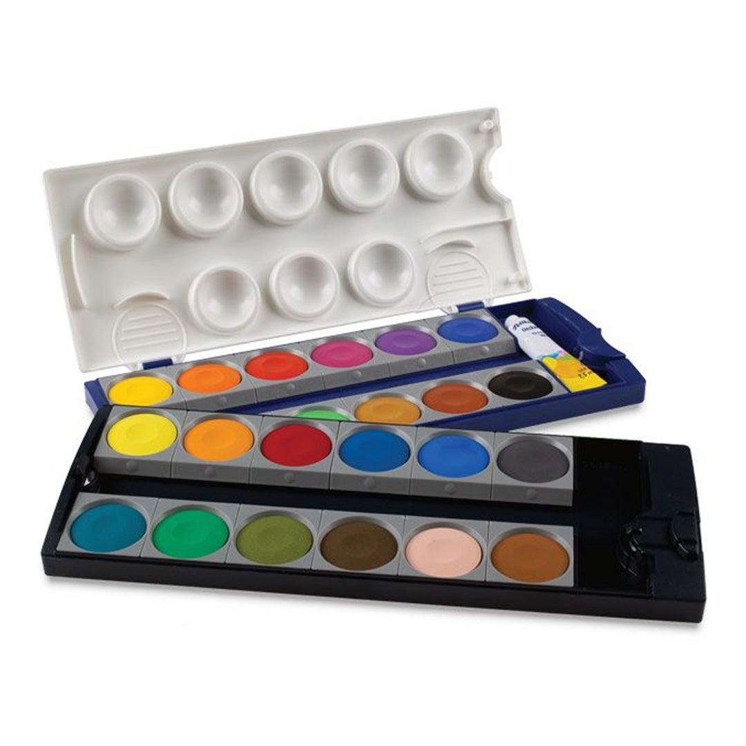 Pelikan Opaque Watercolor Paint Set of 12 & 24 Colors Plus Chinese White Tube - Retail Maharaj