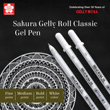 Sakura Gelly Roll White Gel Pen Open Stock Multiple Tip Sizes - Retail Maharaj