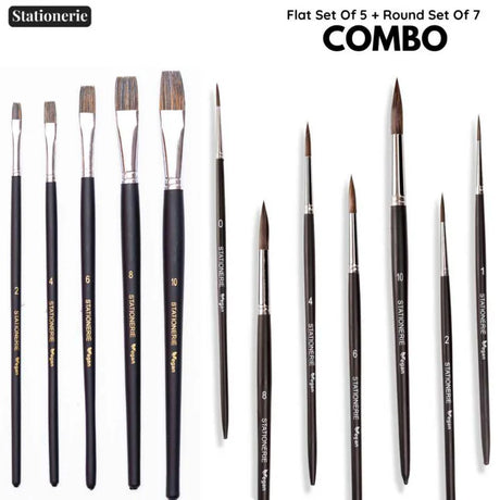 Stationerie Combo Brush Set of 12 Matte Finish - Retail Maharaj