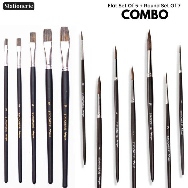 Stationerie Combo Brush Set of 12 Matte Finish - Retail Maharaj