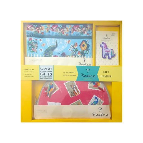 Pinaken Gift Hamper Set Combo with Cosmetic Bag Zipper Pouches and Fridge Magnet - Retail Maharaj