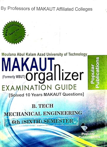 Makaut Organizer Examination Guide B. Teach Mechanical Engineering 6th Semester (English Version) - Retail Maharaj