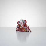 Resting Ganesh Murti – Painted Aluminium Vinayagar Statue / Resting Ganesha Idol for Pooja (2 x 2.5 Inches) - Retail Maharaj