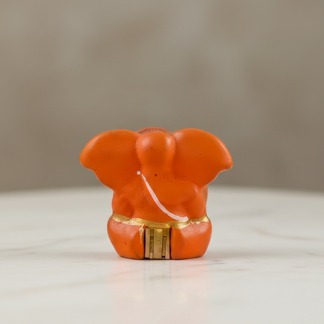 Painted Ganesh Murti – Aluminium Vinayagar Statue / Big Ear Ganesha Idol for Pooja (1 x 1.5 Inches) - Retail Maharaj