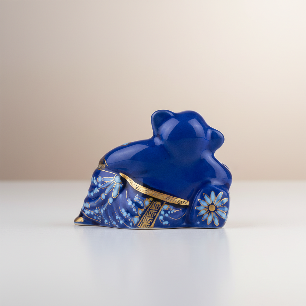 Resting Ganesh Murti – Painted Aluminium Vinayagar Statue / Resting Ganesha Idol for Pooja (1 Inch) - Retail Maharaj