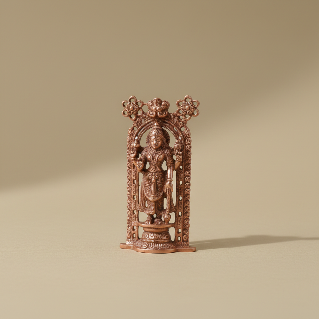 Guruvayurappan Idol – Metal & Antique Copper Polish Guruvayurappan Statue for Table Top (3.75 x 2 Inches) - Retail Maharaj