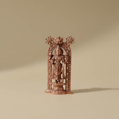 Guruvayurappan Idol – Metal & Antique Copper Polish Guruvayurappan Statue for Table Top (3.75 x 2 Inches) - Retail Maharaj