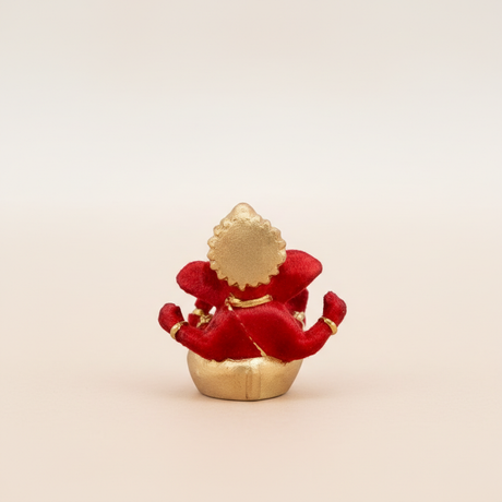 Ganesh Murti – Metal Gold Polish Sitting Ganpati Idol / Vinayaka Statue for Pooja (2 x 1.75 Inches) - Retail Maharaj