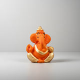 Ganesh Murti – Metal Gold Polish Sitting Ganpati Murti / Vinayaka Statue for Pooja (1.5 x 1.25 Inches) - Retail Maharaj