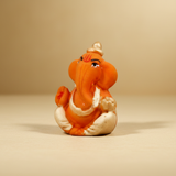 Ganesh Murti – Metal Gold Polish Sitting Ganpati Murti / Vinayaka Statue for Pooja (1.5 x 1.25 Inches) - Retail Maharaj